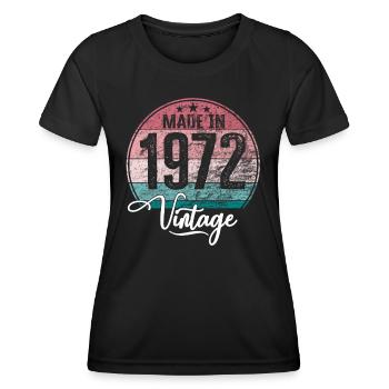 Vintage Made in 1972 Geburtsjahr 1972 Geburtstag - Frauen Funktions-T-Shirt - Schwarz - Vorne - AI Model Female 172 light (172cm)