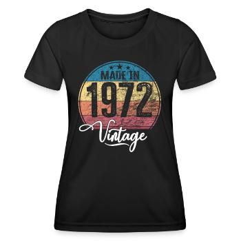 Vintage Made in 1972 Geburtsjahr 1972 Geburtstag - Frauen Funktions-T-Shirt - Schwarz - Vorne - AI Model Female 172 light (172cm)