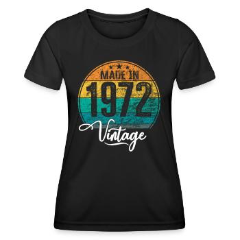 Vintage Made in 1972 Geburtsjahr 1972 Geburtstag - Frauen Funktions-T-Shirt - Schwarz - Vorne - AI Model Female 172 light (172cm)