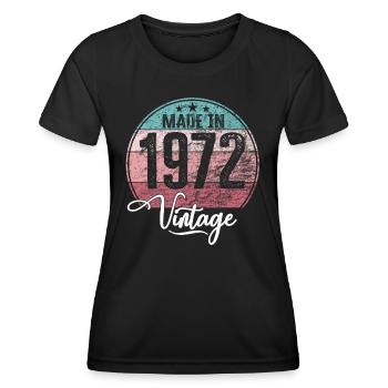 Vintage Made in 1972 Geburtsjahr 1972 Geburtstag - Frauen Funktions-T-Shirt - Schwarz - Vorne - AI Model Female 172 light (172cm)