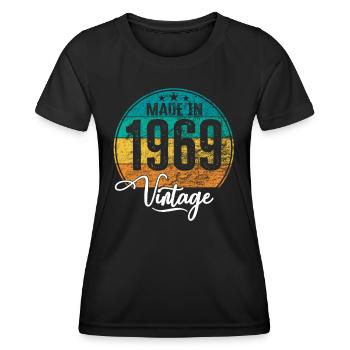 Vintage Made in 1969 Year of birth 1969 Birthday - Women's Functional T-Shirt - black - Front - AI Model Female 172 light (172cm)