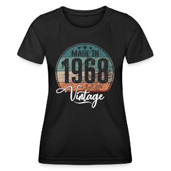 Vintage Made in 1968 Year of birth 1968 Birthday - Women's Functional T-Shirt - black - Front - AI Model Female 172 light (172cm)