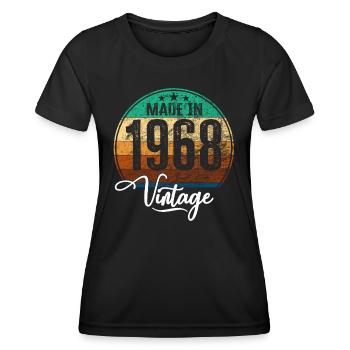 Vintage Made in 1968 Year of birth 1968 Birthday - Women's Functional T-Shirt - black - Front - AI Model Female 172 light (172cm)