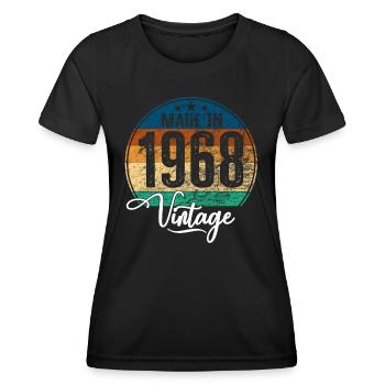 Vintage Made in 1968 Year of birth 1968 Birthday - Women's Functional T-Shirt - black - Front - AI Model Female 172 light (172cm)