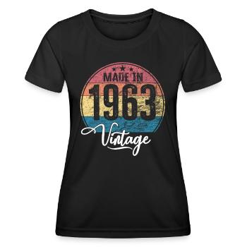 Vintage Made in 1963 Geburtsjahr 1963 Geburtstag - Frauen Funktions-T-Shirt - Schwarz - Vorne - AI Model Female 172 light (172cm)
