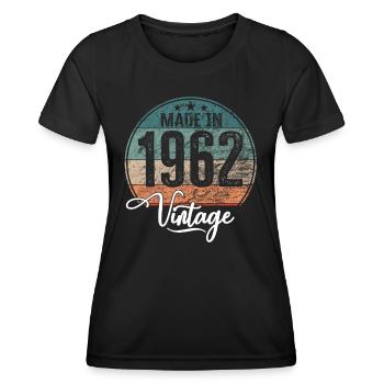 Vintage Made in 1962 Geburtsjahr 1962 Geburtstag - Frauen Funktions-T-Shirt - Schwarz - Vorne - AI Model Female 172 light (172cm)