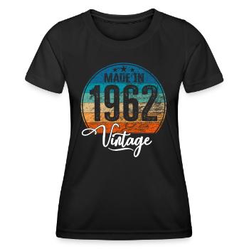 Vintage Made in 1962 Geburtsjahr 1962 Geburtstag - Frauen Funktions-T-Shirt - Schwarz - Vorne - AI Model Female 172 light (172cm)