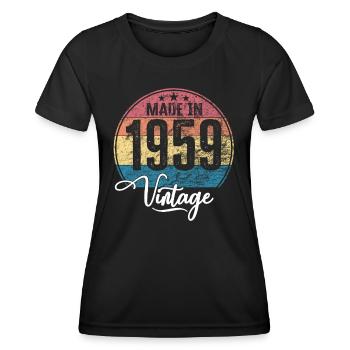 Vintage Made in 1959 Geburtsjahr 1959 Geburtstag - Frauen Funktions-T-Shirt - Schwarz - Vorne - AI Model Female 172 light (172cm)