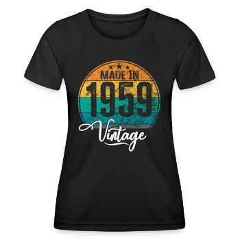 Vintage Made in 1959 Geburtsjahr 1959 Geburtstag - Frauen Funktions-T-Shirt - Schwarz - Vorne - AI Model Female 172 light (172cm)