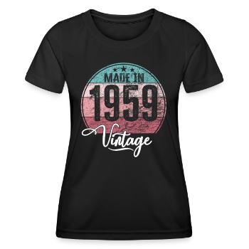 Vintage Made in 1959 Geburtsjahr 1959 Geburtstag - Frauen Funktions-T-Shirt - Schwarz - Vorne - AI Model Female 172 light (172cm)