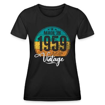 Vintage Made in 1959 Geburtsjahr 1959 Geburtstag - Frauen Funktions-T-Shirt - Schwarz - Vorne - AI Model Female 172 light (172cm)