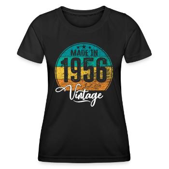 Vintage Made in 1956 Geburtsjahr 1956 Geburtstag - Frauen Funktions-T-Shirt - Schwarz - Vorne - AI Model Female 172 light (172cm)