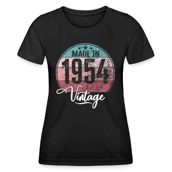 Vintage Made in 1954 Geburtsjahr 1954 Geburtstag - Frauen Funktions-T-Shirt - Schwarz - Vorne - AI Model Female 172 light (172cm)