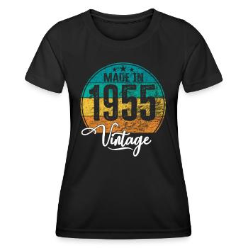 Vintage Made in 1955 Year of birth 1955 Birthday - Women's Functional T-Shirt - black - Front - AI Model Female 172 light (172cm)