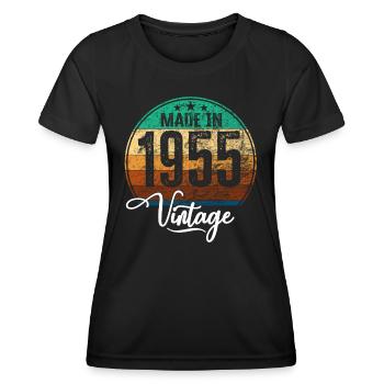 Vintage Made in 1955 Year of birth 1955 Birthday - Women's Functional T-Shirt - black - Front - AI Model Female 172 light (172cm)