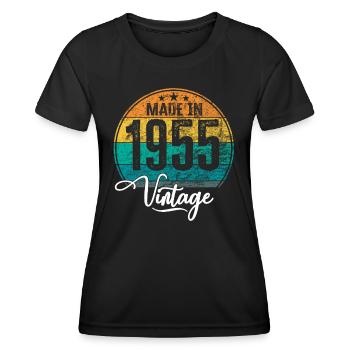 Vintage Made in 1955 Year of birth 1955 Birthday - Women's Functional T-Shirt - black - Front - AI Model Female 172 light (172cm)