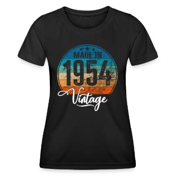 Vintage Made in 1954 Geburtsjahr 1954 Geburtstag - Frauen Funktions-T-Shirt - Schwarz - Vorne - AI Model Female 172 light (172cm)