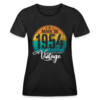 Vintage Made in 1954 Geburtsjahr 1954 Geburtstag - Frauen Funktions-T-Shirt - Schwarz - Vorne - AI Model Female 172 light (172cm)