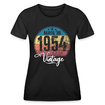 Vintage Made in 1954 Geburtsjahr 1954 Geburtstag - Frauen Funktions-T-Shirt - Schwarz - Vorne - AI Model Female 172 light (172cm)