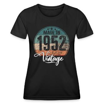 Vintage Made in 1952 Geburtsjahr 1952 Geburtstag - Frauen Funktions-T-Shirt - Schwarz - Vorne - AI Model Female 172 light (172cm)