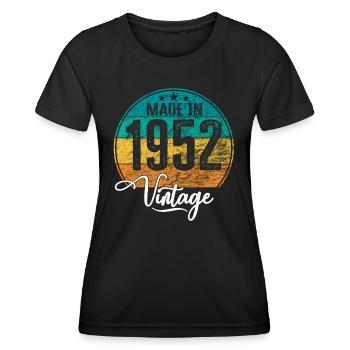Vintage Made in 1952 Geburtsjahr 1952 Geburtstag - Frauen Funktions-T-Shirt - Schwarz - Vorne - AI Model Female 172 light (172cm)