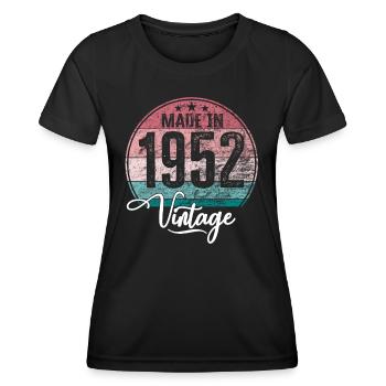 Vintage Made in 1952 Geburtsjahr 1952 Geburtstag - Frauen Funktions-T-Shirt - Schwarz - Vorne - AI Model Female 172 light (172cm)