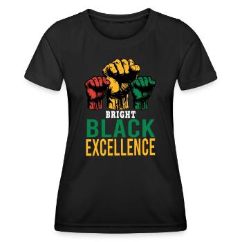 Bright Black Excellence Men Women Women Afro Black - Women's Functional T-Shirt - black - Front - AI Model Female 172 light (172cm)