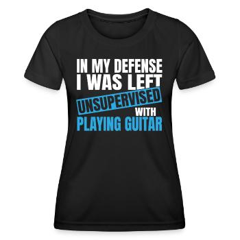 Pour ma défense, je n’ai pas été supervisé en jouant - T-shirt sport Femme - noir - Devant - AI Model Female 172 light (172cm)