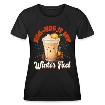 Eggnog Is My Winter Fuel Men Women Ice Cream - Frauen Funktions-T-Shirt - Schwarz - Vorne - AI Model Female 172 light (172cm)
