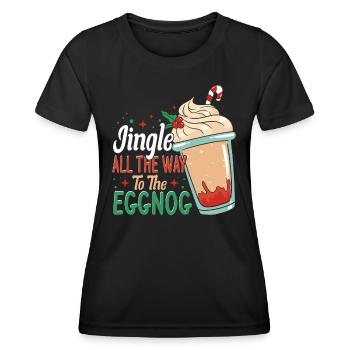 Jingle All The Way To The Eggnog Women Ice Cream - Frauen Funktions-T-Shirt - Schwarz - Vorne - AI Model Female 172 light (172cm)