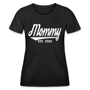 2022, Soon To Be Mom, Schwangerschaft enthüllen - Frauen Funktions-T-Shirt - Schwarz - Vorne - AI Model Female 172 light (172cm)