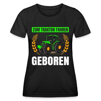 Landwirtschaft Zum Traktor Fahren Geboren Traktor - Frauen Funktions-T-Shirt - Schwarz - Vorne - AI Model Female 172 light (172cm)