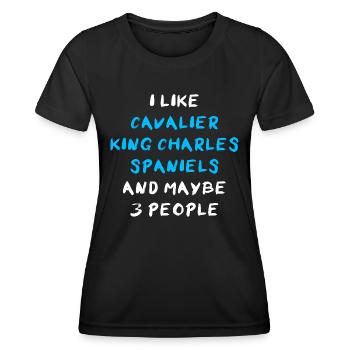 Cavalier King Charles Spaniel - Frauen Funktions-T-Shirt - Schwarz - Vorne - AI Model Female 172 light (172cm)