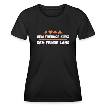 Skatspiel Spruch Skatspieler - Frauen Funktions-T-Shirt - Schwarz - Vorne - AI Model Female 172 light (172cm)