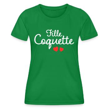 Femme Coquette Humour Mot Affectueux Couple - T-shirt sport Femme - vert - Devant - AI Model Female 172 dark (172cm)