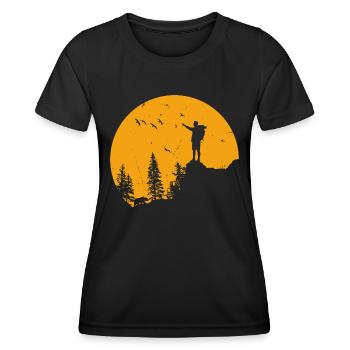Randonnée. Randonnée dans la nature. - T-shirt sport Femme - noir - Devant - AI Model Female 172 light (172cm)