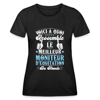 Le meilleur moniteur d'équitation du monde - T-shirt sport Femme - noir - Devant - AI Model Female 172 light (172cm)