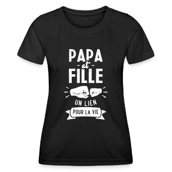 Papi et petite-fille un lien pour la vie - T-shirt sport Femme - noir - Devant - AI Model Female 172 light (172cm)