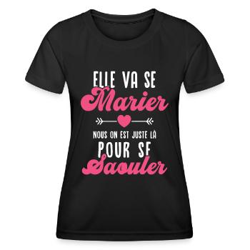 Elle va se marier - T-shirt sport Femme - noir - Devant - AI Model Female 172 light (172cm)