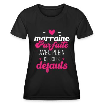 Marraine parfaite avec plein de jolis défauts - T-shirt sport Femme - noir - Devant - AI Model Female 172 light (172cm)