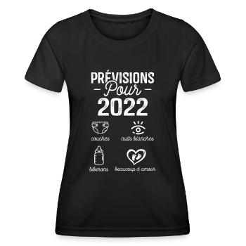 2022 Annonce Grossesse Papa Annonces Grossesse - T-shirt sport Femme - noir - Devant - AI Model Female 172 light (172cm)