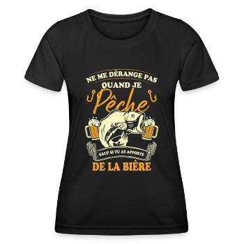 Je Pêche Sauf Si Tu As Apporté De La Bière - T-shirt sport Femme - noir - Devant - AI Model Female 172 light (172cm)