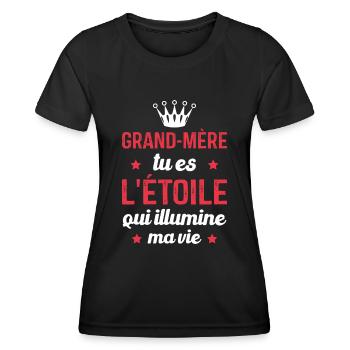 Grand-mère tu es l'étoile qui illumine ma vie - T-shirt sport Femme - noir - Devant - AI Model Female 172 light (172cm)