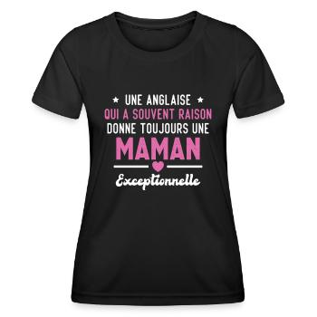 Une anglaise donne toujours maman exceptionnelle - T-shirt sport Femme - noir - Devant - AI Model Female 172 light (172cm)