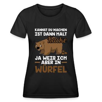 Wombat Würfel Kot - Frauen Funktions-T-Shirt - Schwarz - Vorne - AI Model Female 172 light (172cm)