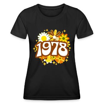 Fête Anniversaire Femme 1978 45 Ans Anniversaire - T-shirt sport Femme - noir - Devant - AI Model Female 172 light (172cm)