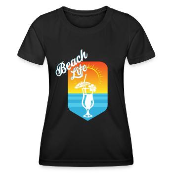 plage - T-shirt sport Femme - noir - Devant - AI Model Female 172 light (172cm)