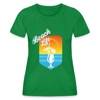 Strand - Frauen Funktions-T-Shirt - Kelly Green - Vorne - AI Model Female 172 dark (172cm)
