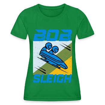 Bob Bobfahren Bobfahren Wintersport - Frauen Funktions-T-Shirt - Kelly Green - Vorne - AI Model Female 172 dark (172cm)
