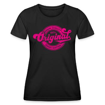 Original Denim-Qualität Retro Vintage Magenta - Frauen Funktions-T-Shirt - Schwarz - Vorne - AI Model Female 172 light (172cm)